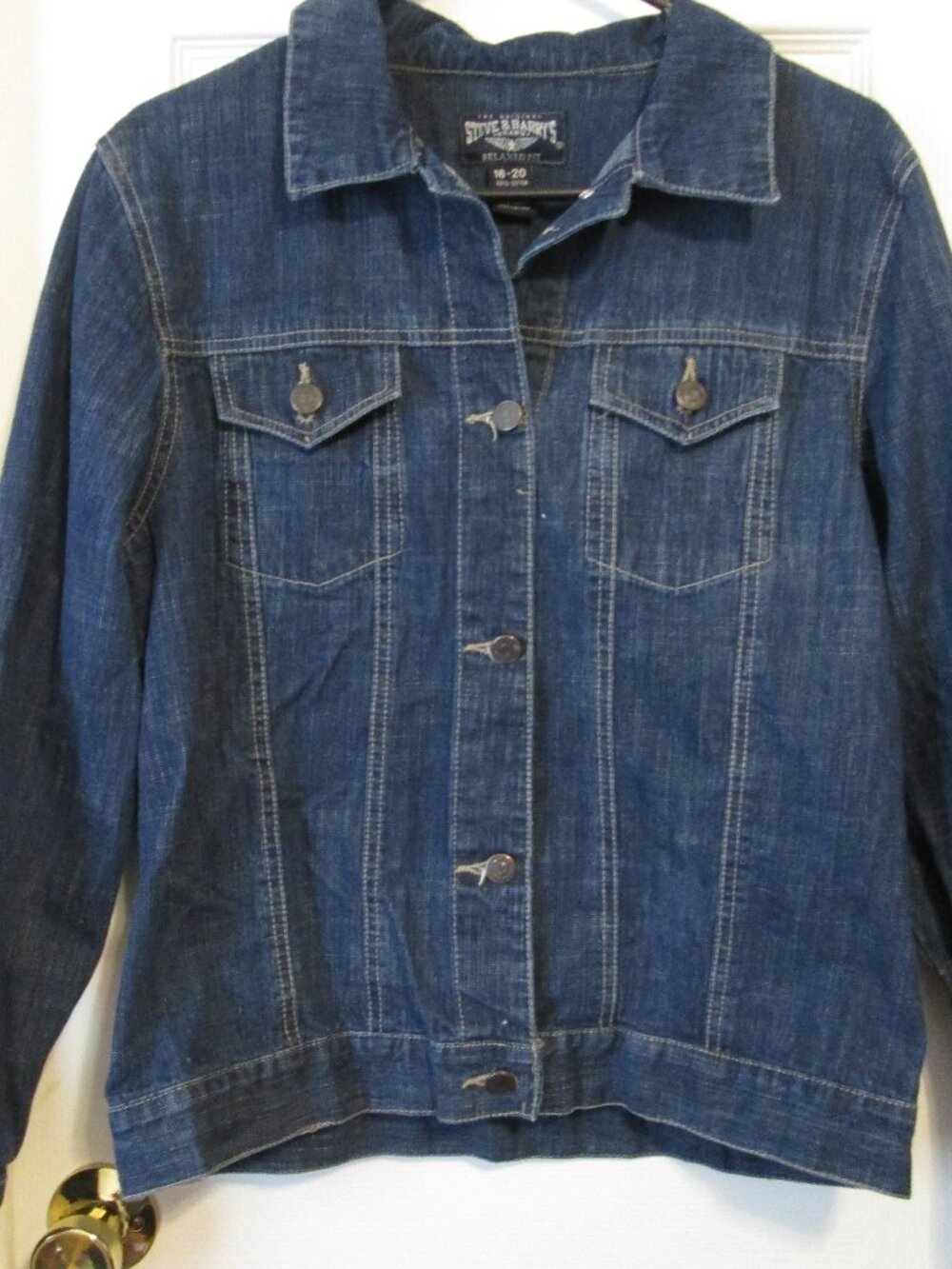Steve & Barry's Women's 100% Cotton Denim Jean Jacket Relaxed Fit Size 18-20